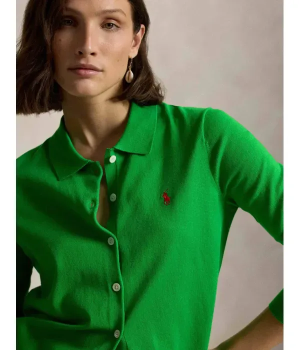 Кардиган regular fit Polo Ralph Lauren, зеленый — фото 4