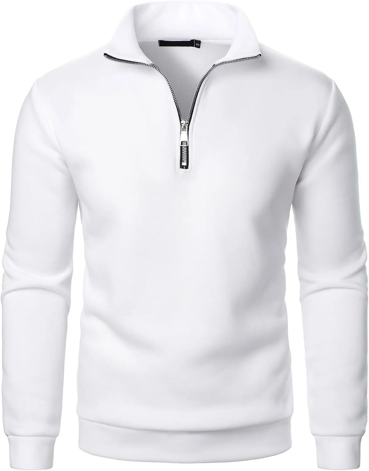 

Мужской свитер-пуловер с воротником стойкой и длинными рукавами