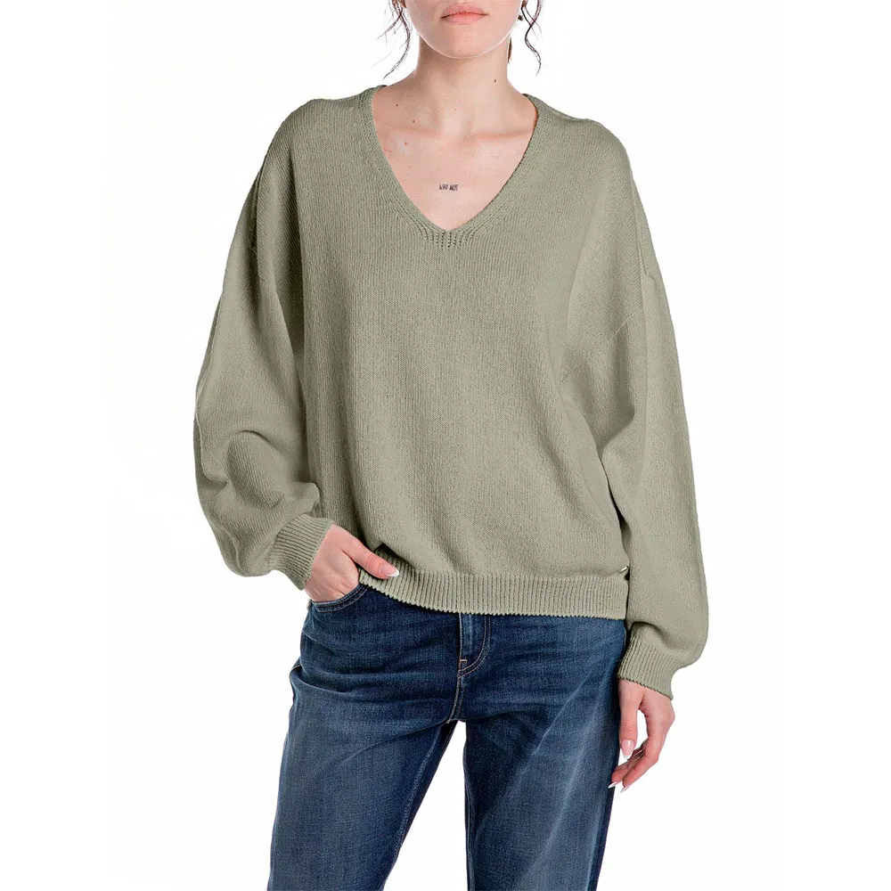 

Свитер Replay DK3851.000.G23640 v neck, зеленый