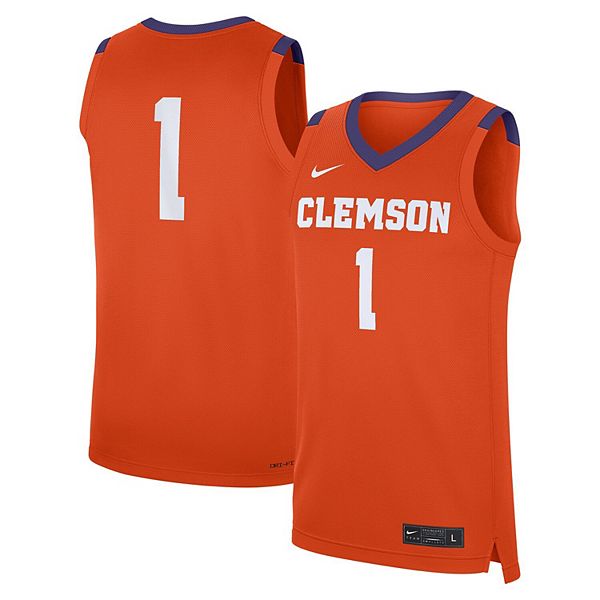 

Мужская футболка #1 orange clemson tigers road replica jersey Nike