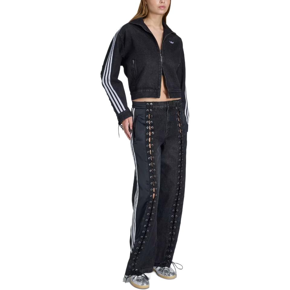 Джинсы женские FW25 из денима с завязками FB Adidas Originals, черный — фото 4