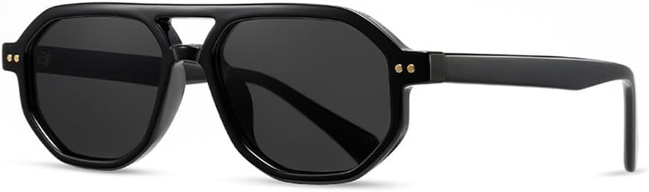 

Солнцезащитные очки с градиентной защитой UV400, заклепками и двойной перемычкой в ​​стиле панк для мужчин и женщин, для занятий спортом на открытом воздухе и путешествий, черные и серые UYPTK, Black Grey