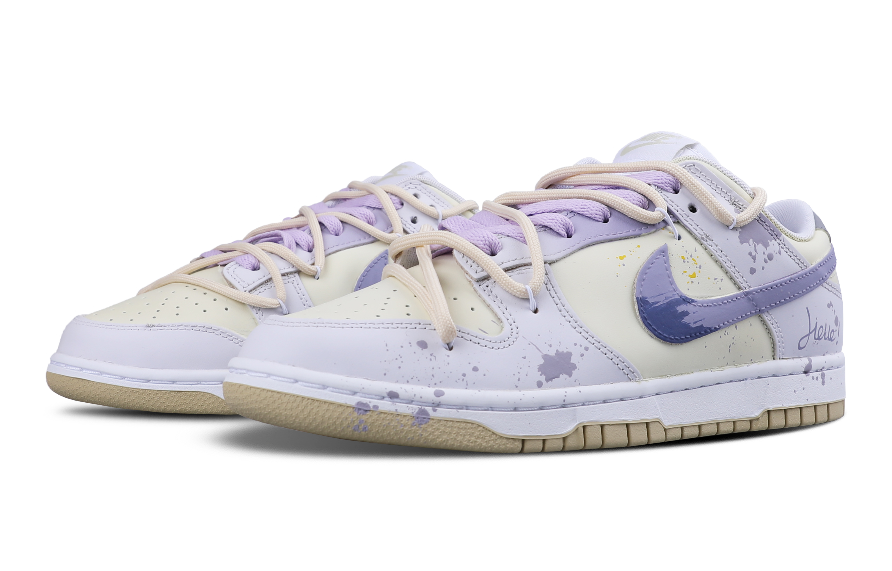 

Кроссовки Nike Dunk Skateboarding Shoes Men Low-top Sail/Coconut Milk/Platinum Violet, белый/фиолетовый