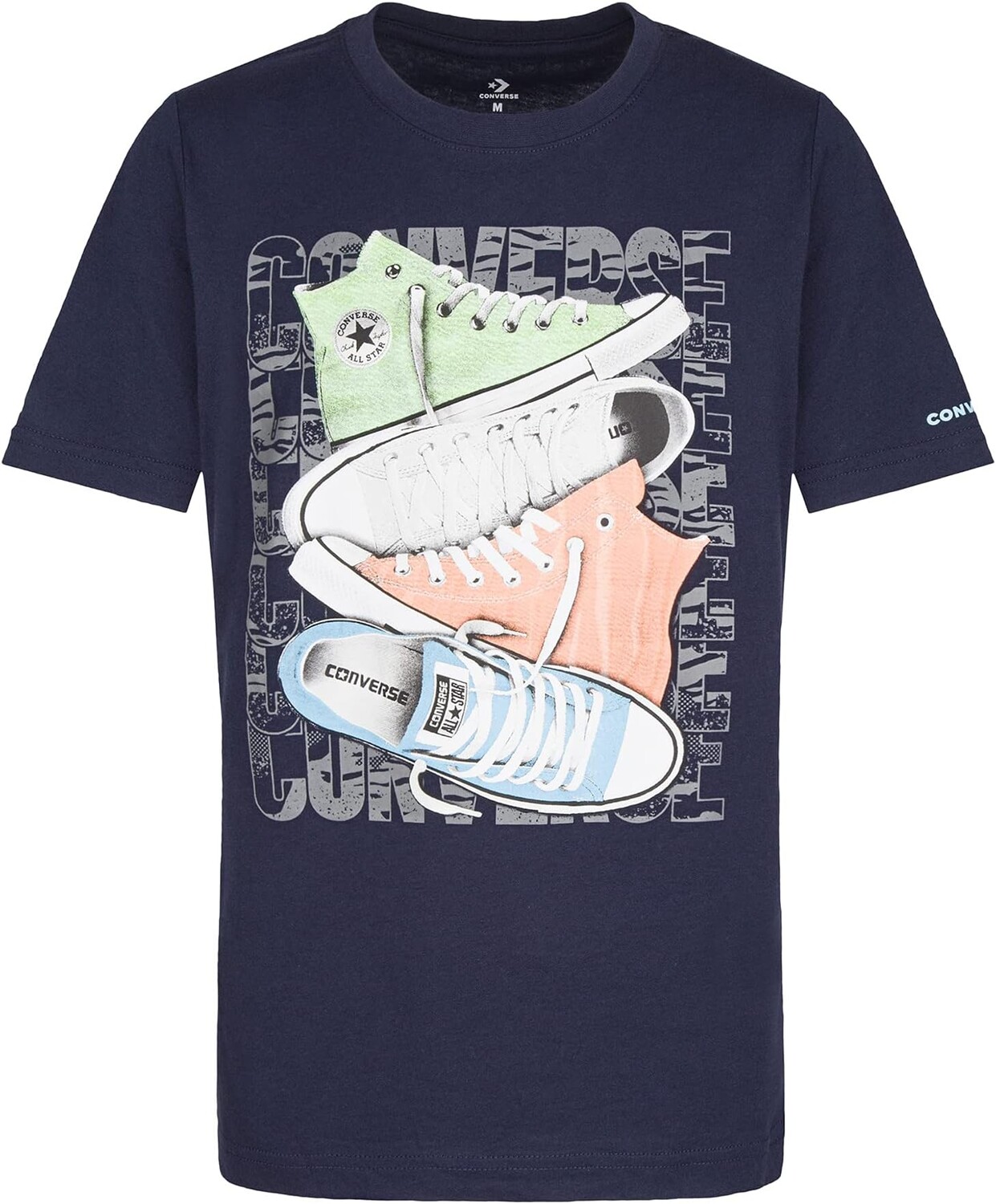 

Рубашка Converse Sneaker Stack Jungle Camo, цвет Obsidian