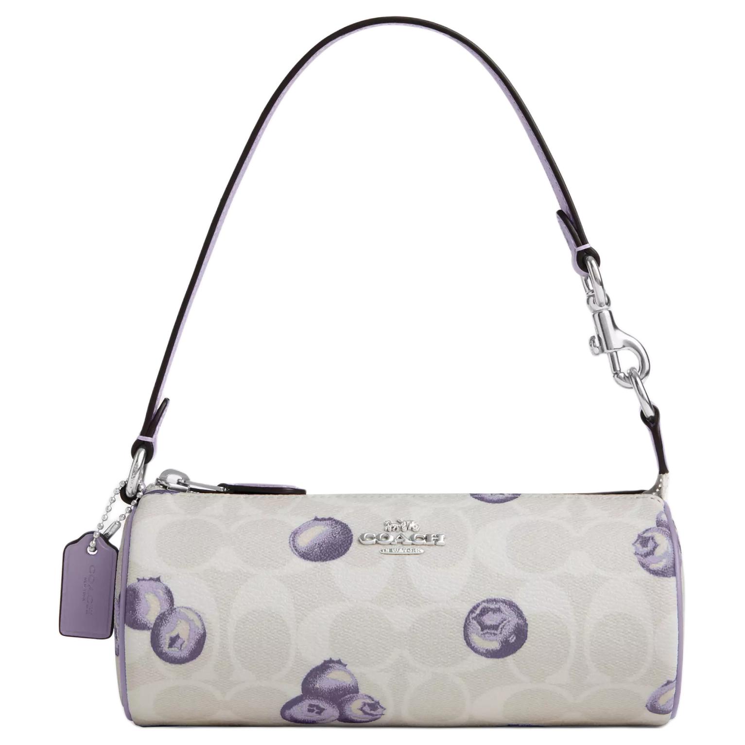

COACH Сумка Nolita Signature из холста на одно плечо, небольшого размера, женская, серебристые, меловые и светло-фиолетовые
