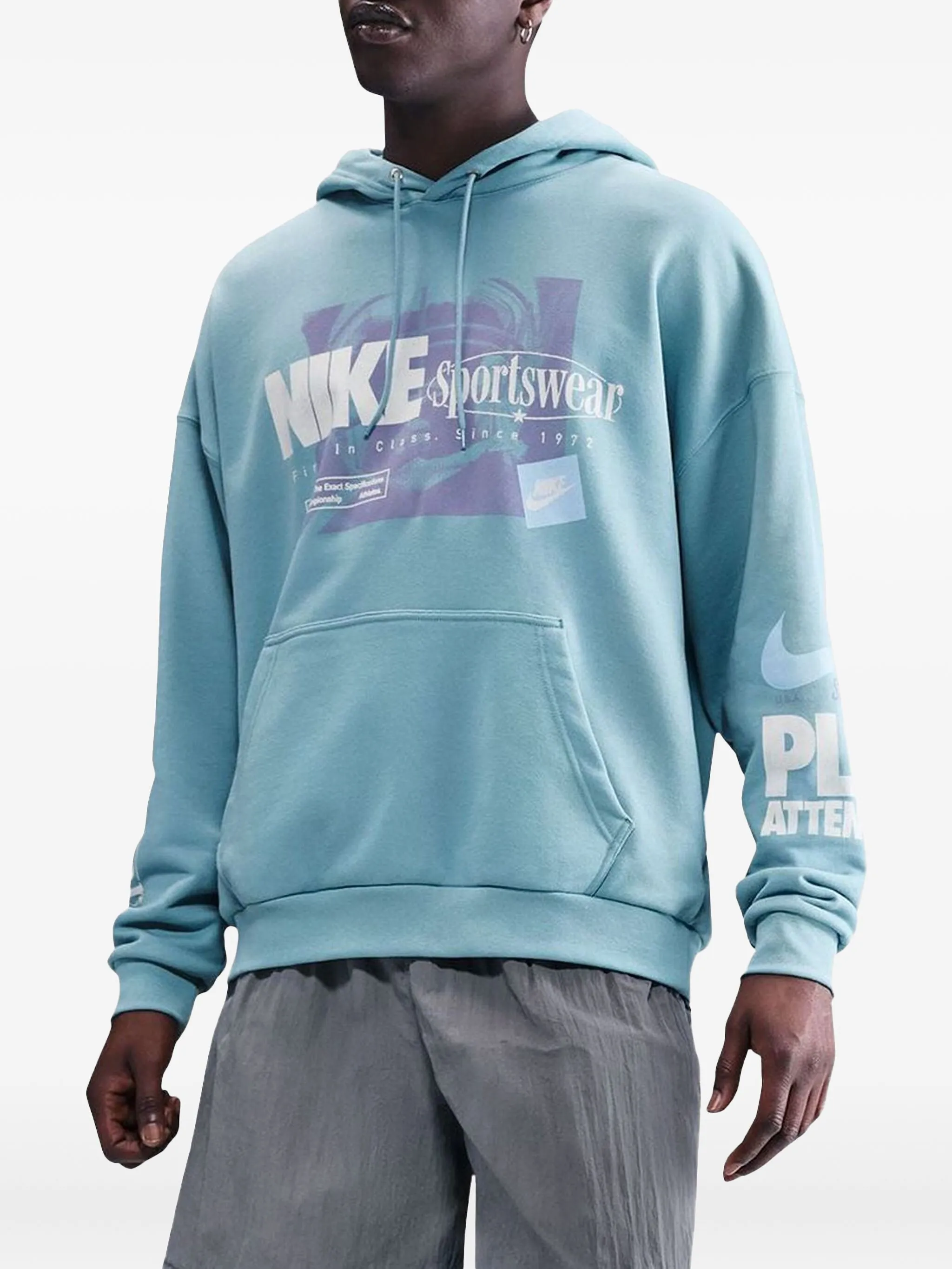 

Толстовка с капюшоном из французского махрового материала Nike, синий