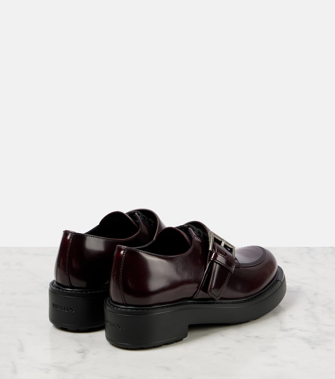Кожаные туфли Diapason Derby Prada, Cordovan — фото 2
