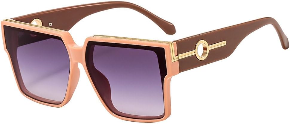 

Женские солнцезащитные очки в винтажном стиле с крупной оправой, мужские модные роскошные солнцезащитные очки с защитой от УФ-излучения UV400, розовые, один размер TYUVIVO, Pink