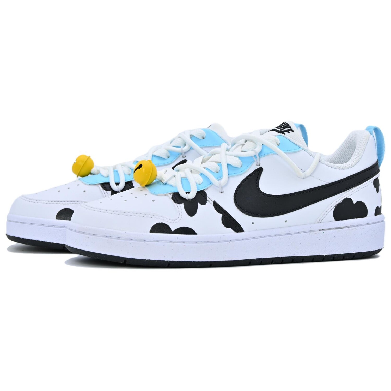 Кроссовки Nike Court Borough Skateboarding Shoes Women's Low-top White/Black/Blue, белый/черный — фото 3