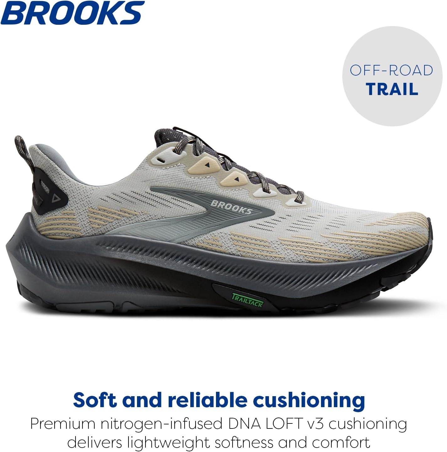 Мужские кроссовки Brooks Ghost Trail, универсальная обувь для бега по пересеченной местности, серый — фото 2