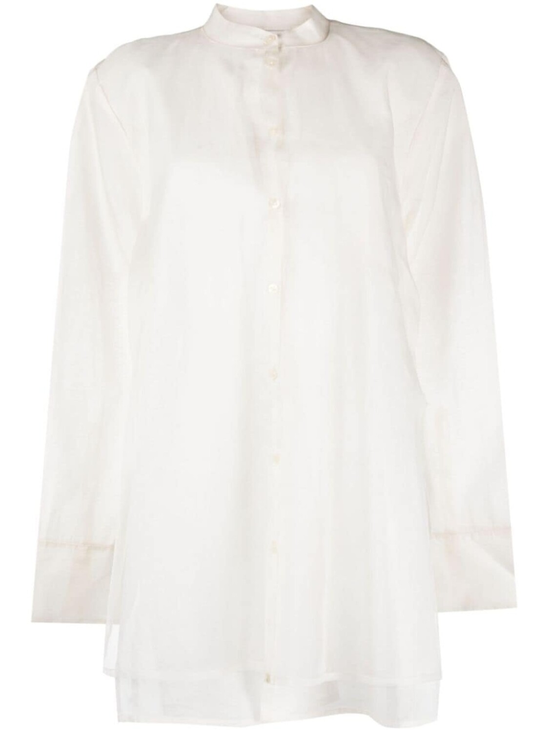 

Róhe button-up band-collar blouse, нейтральный цвет