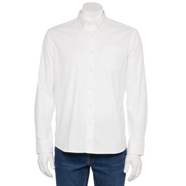 

Мужская адаптивная рубашка с длинным рукавом идеальной длины Sonoma Goods For Life, белый