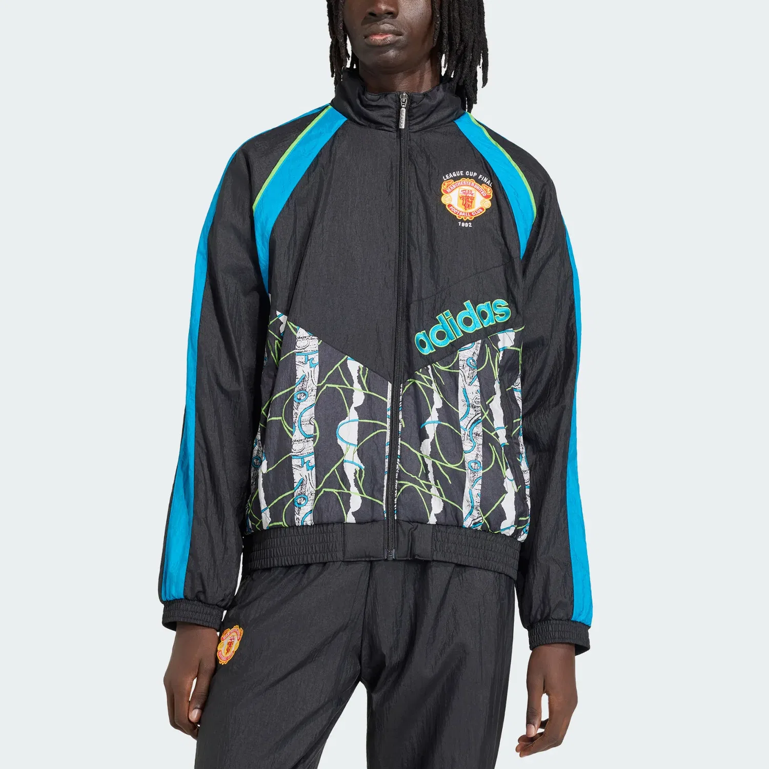 Куртка Manchester United 90 Adidas Originals черно-синяя — фото 3