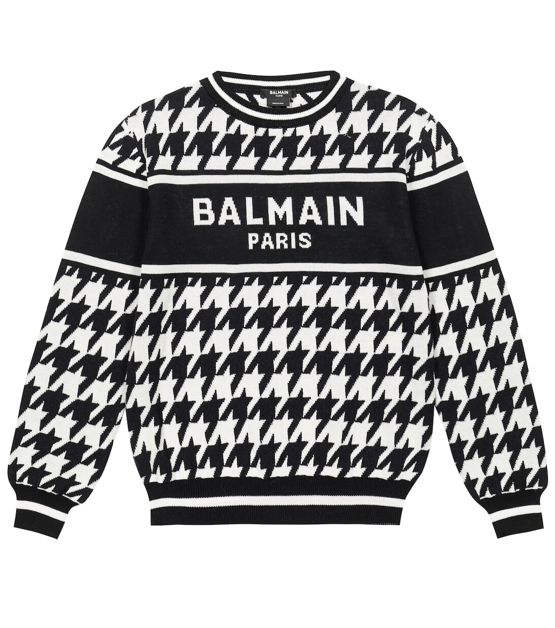 

Свитер с логотипом в ломаную клетку Balmain, разноцветный