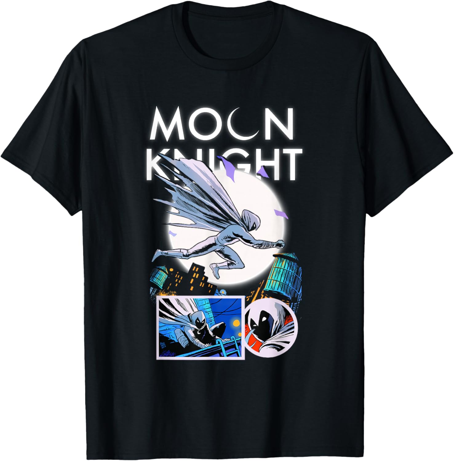 

Футболка Marvel Comics Retro Classic Moon Night Jumping Roof Top, черная