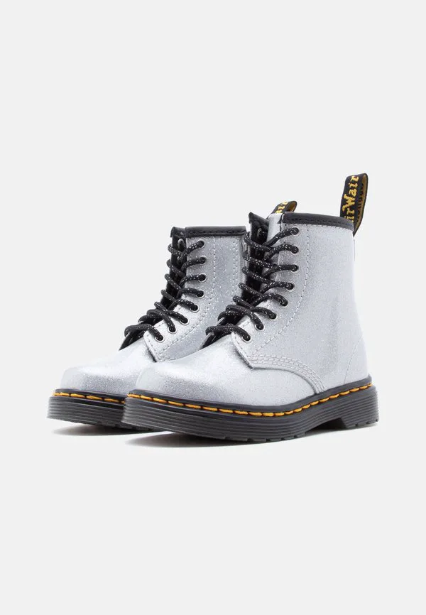1460 8-луночные ботинки унисекс на шнуровке Dr. Martens, Silver-Coloured/Silver-Coloured Glitter — фото 2