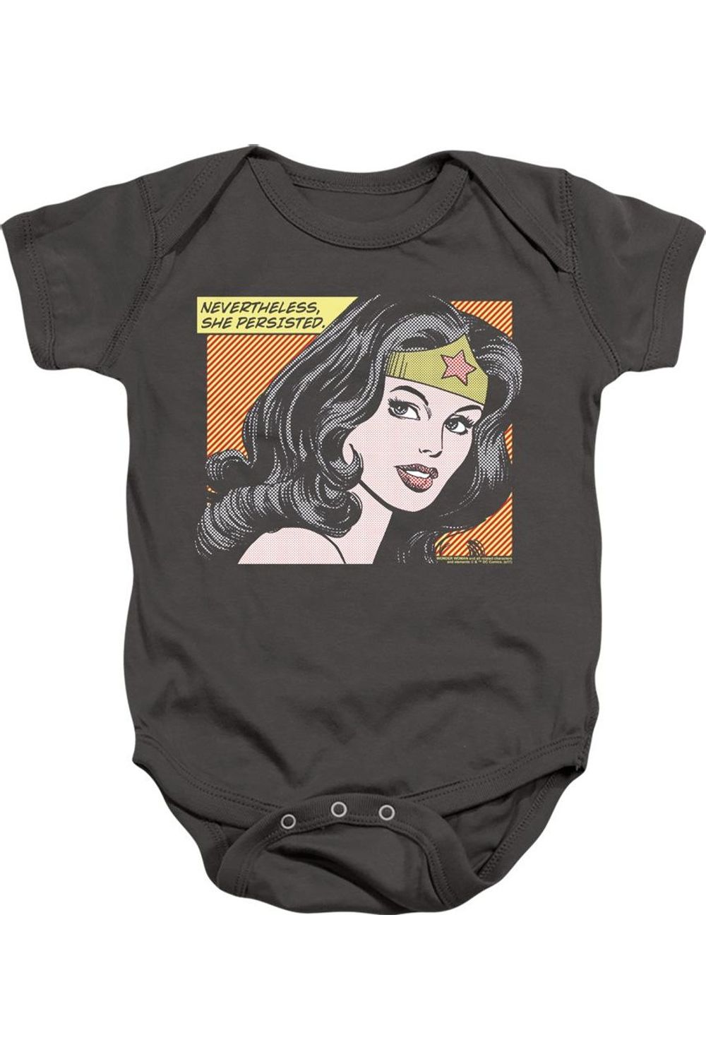 

Детский комбинезон "Чудо-женщина: Она упорствовала" Gildan, charcoal