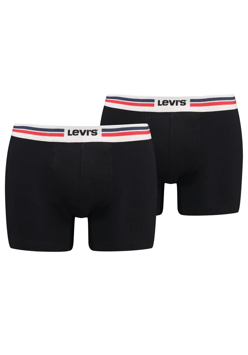 

Боксеры Levi's (2 шт. в упаковке), с широким поясом с логотипом, черный