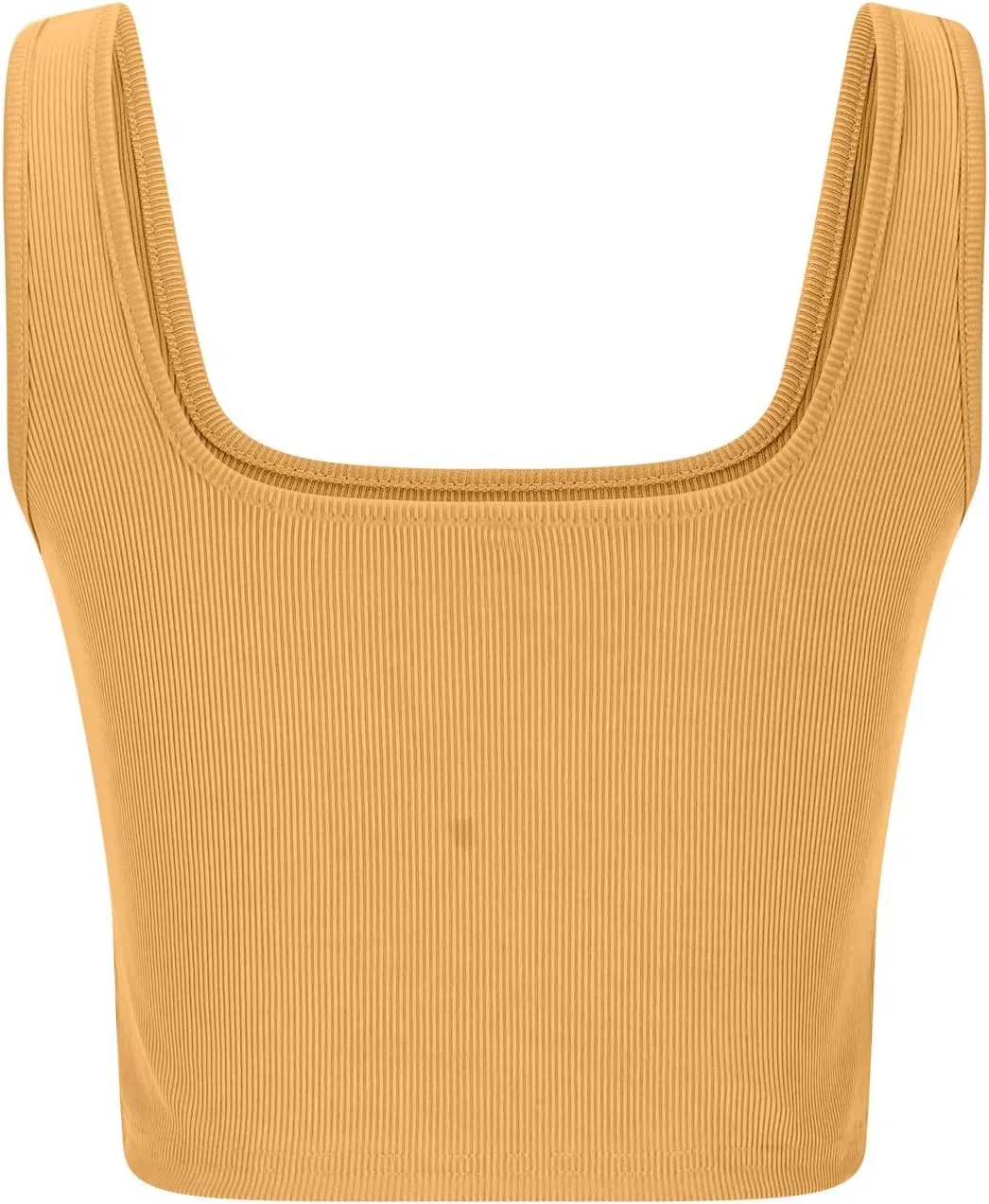 Женский топ-борцовка с U-образным вырезом, Crop Tank Top, Generic, A01_yellow — фото 4