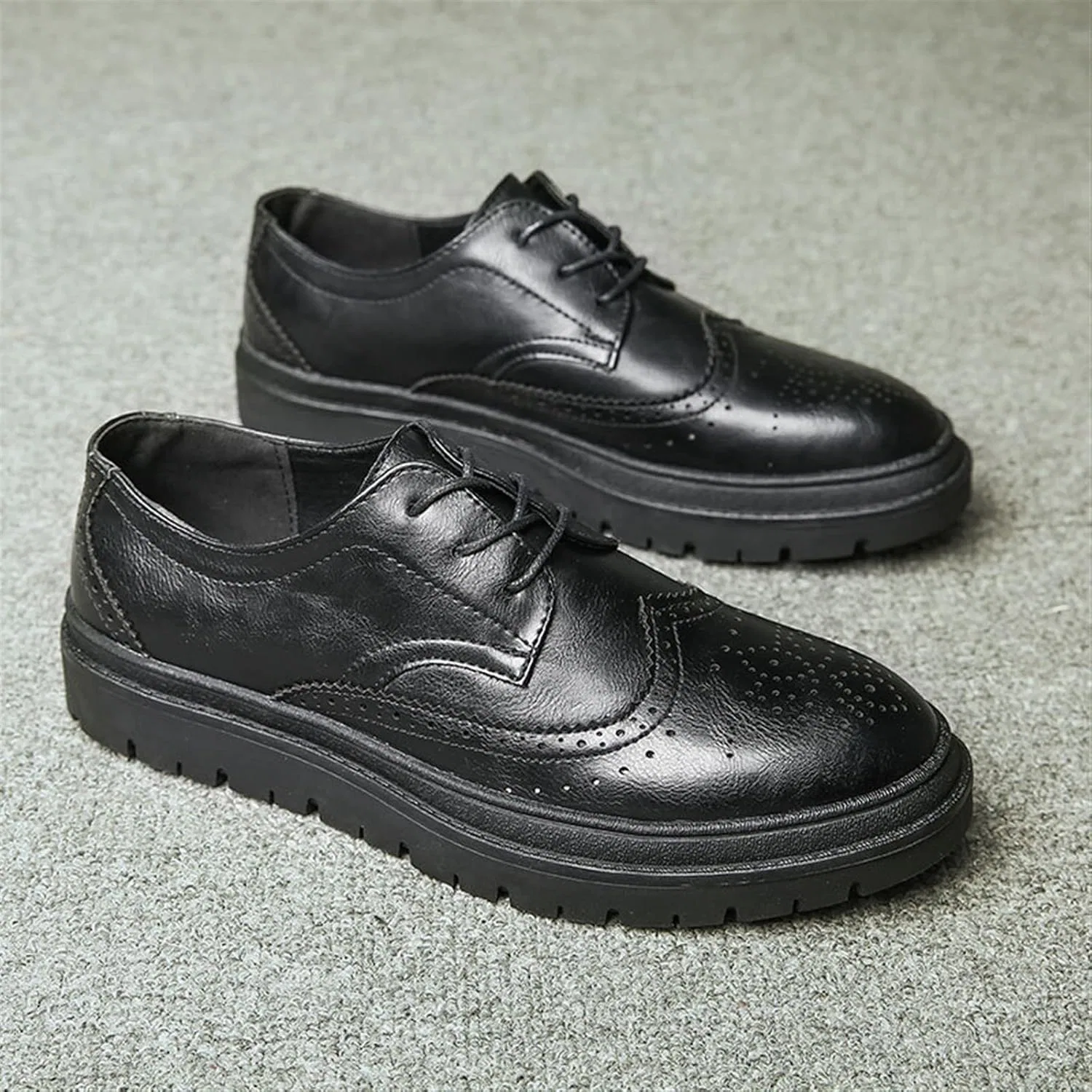 Туфли Men's Shoes, Men's Casual Shoes, Men's Leather Shoes, Men's Casual Shoes, Flat Men Shoes Generic, Black — фото 4
