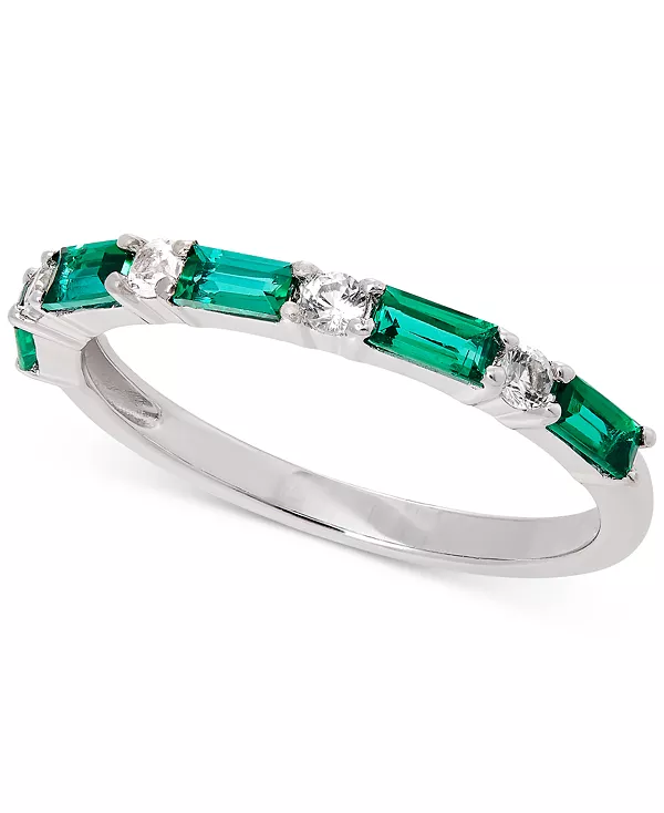 

Кольцо из стерлингового серебра с выращенным в лаборатории синим сапфиром (5/8 карата tw) и выращенным в лаборатории белым сапфиром (1/5 карата tw) Macy'S, emerald