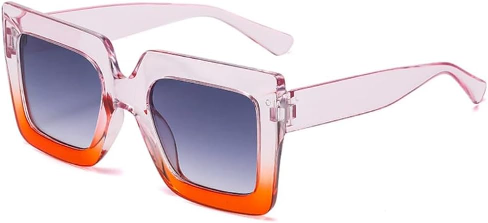 

Модные солнцезащитные очки для женщин, стильные, в крупной оправе, мужские, для отдыха на природе и пляже, солнцезащитные очки с защитой от УФ-излучения UV400 VVTWSSW, Pink Orange