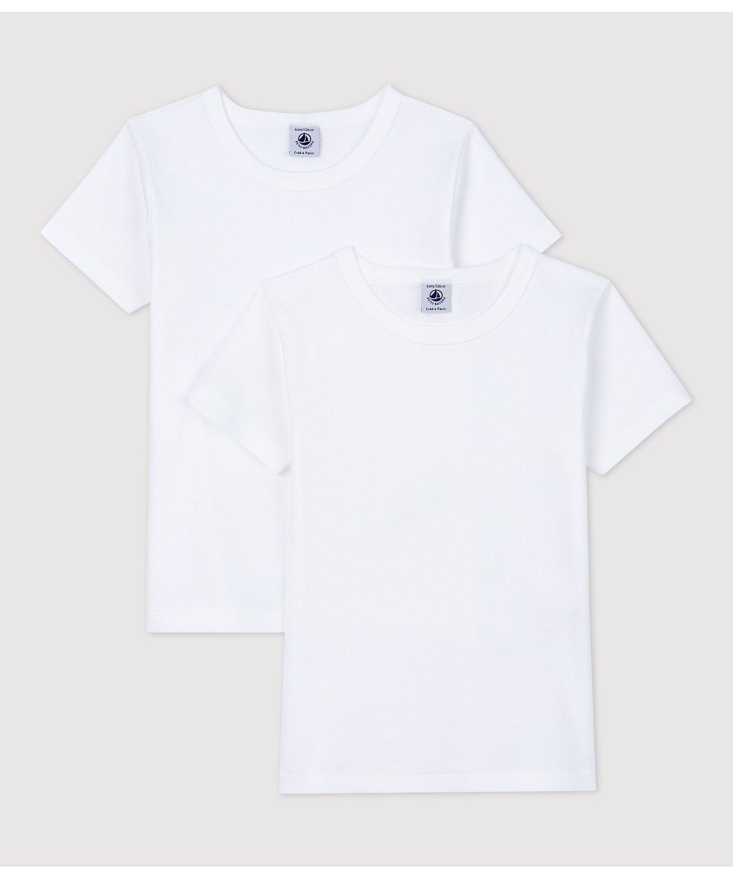 Комплект из 2 белых футболок с коротким рукавом PETIT BATEAU, Color 1