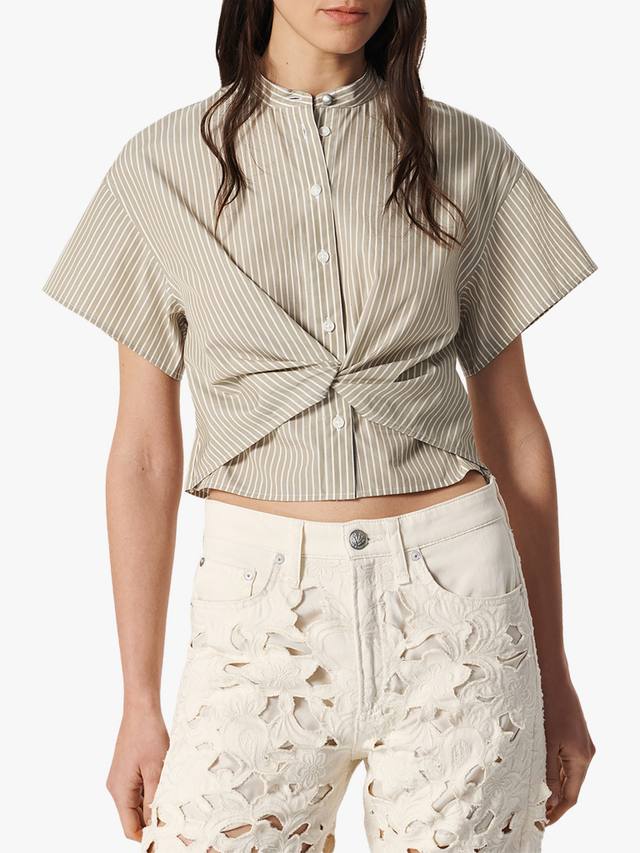 

Поплиновая рубашка Gretchen в полоску rag & bone, Beige/White