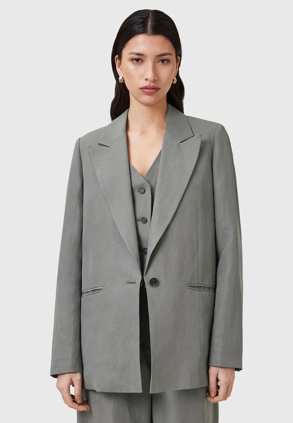 

Блейзер AllSaints, серый