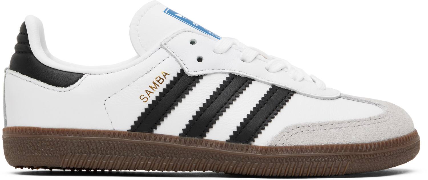 

Кроссовки Samba OG для маленьких детей белого и черного цвета Adidas Kids