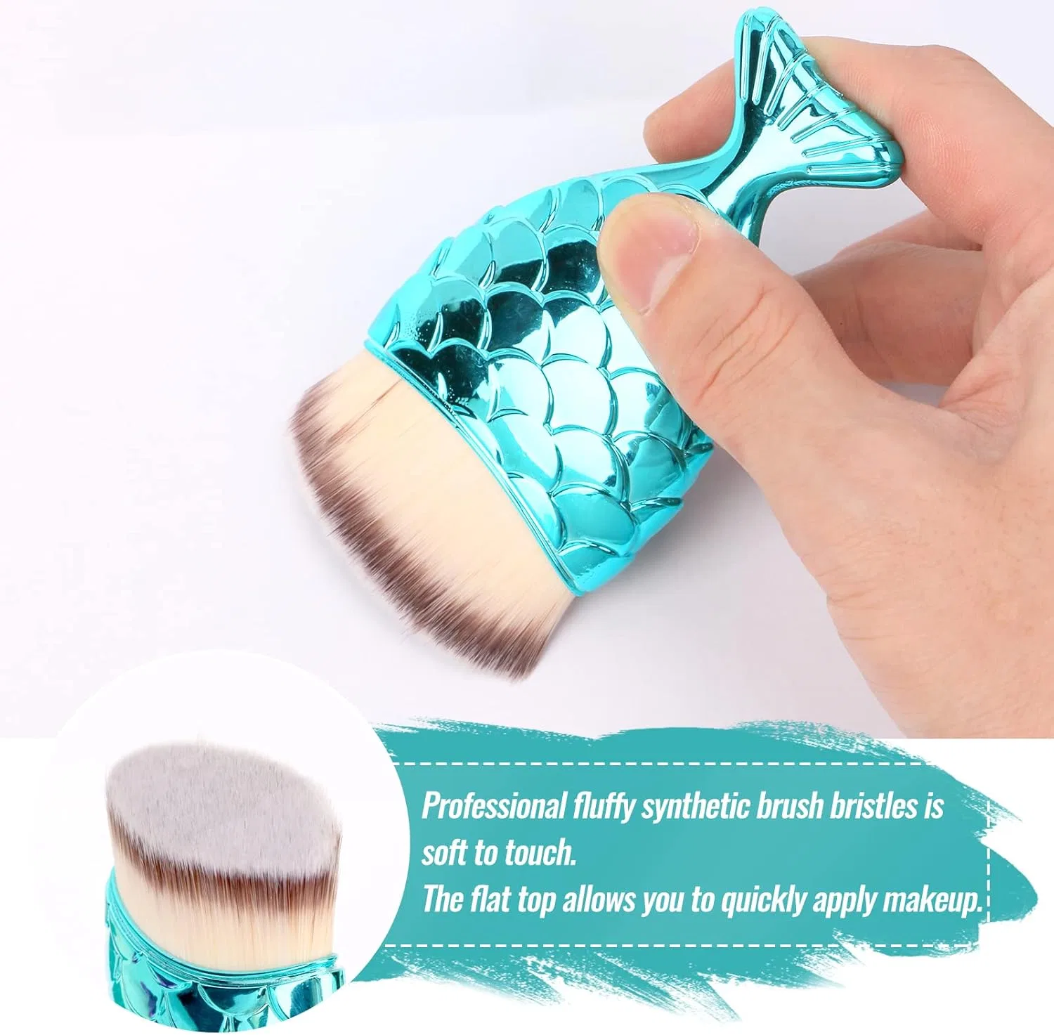 Кисть для лица Kabuki Sunscreen Zeaissiy, синяя — фото 3