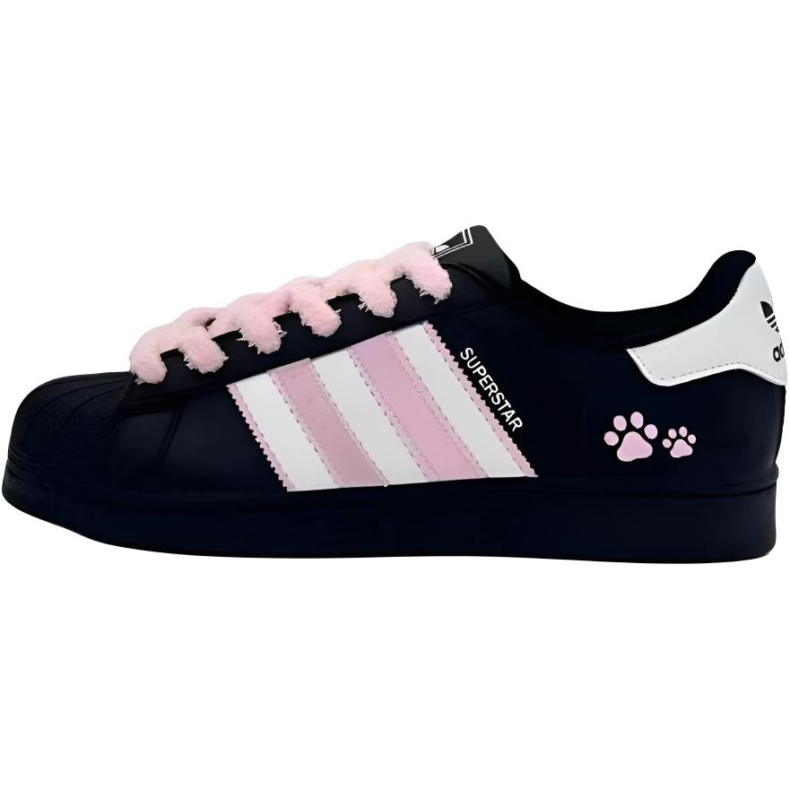 

Superstar 2 амортизация, износостойкие низкие детские скейтбординг обувь black unisex Adidas Originals, розовый