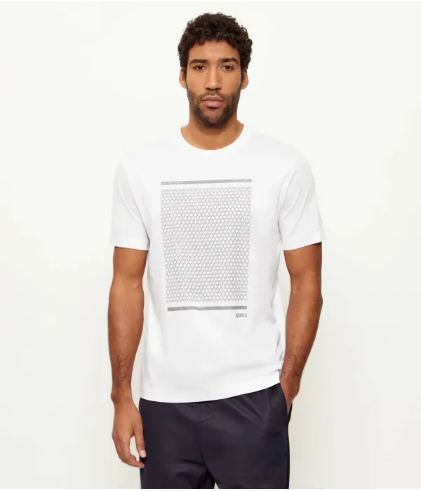 Футболка с принтом TS_Tour regular fit Boss Green, белый
