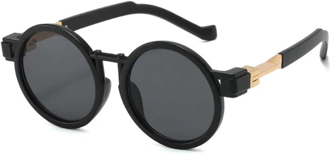 

Солнцезащитные очки с защитой UV400 | Круглые, в стиле панк, с прозрачным градиентом | Для женщин и мужчин, для занятий спортом на открытом воздухе и вождения DSVIGF, Black Gray