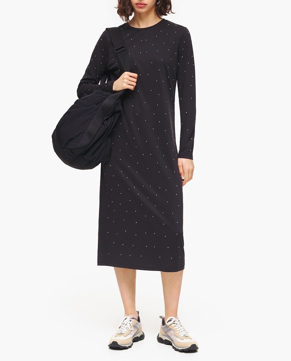 

Струящееся платье антрацитового цвета с блестками Bimba y Lola, темно-серый