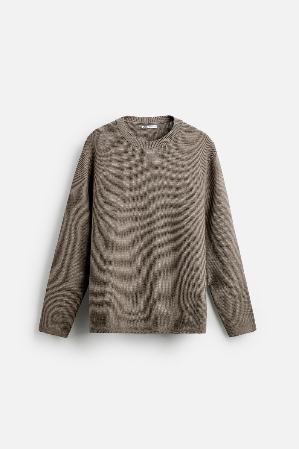

Свитер из текстурированной хлопковой смеси ZARA, серо-коричневый