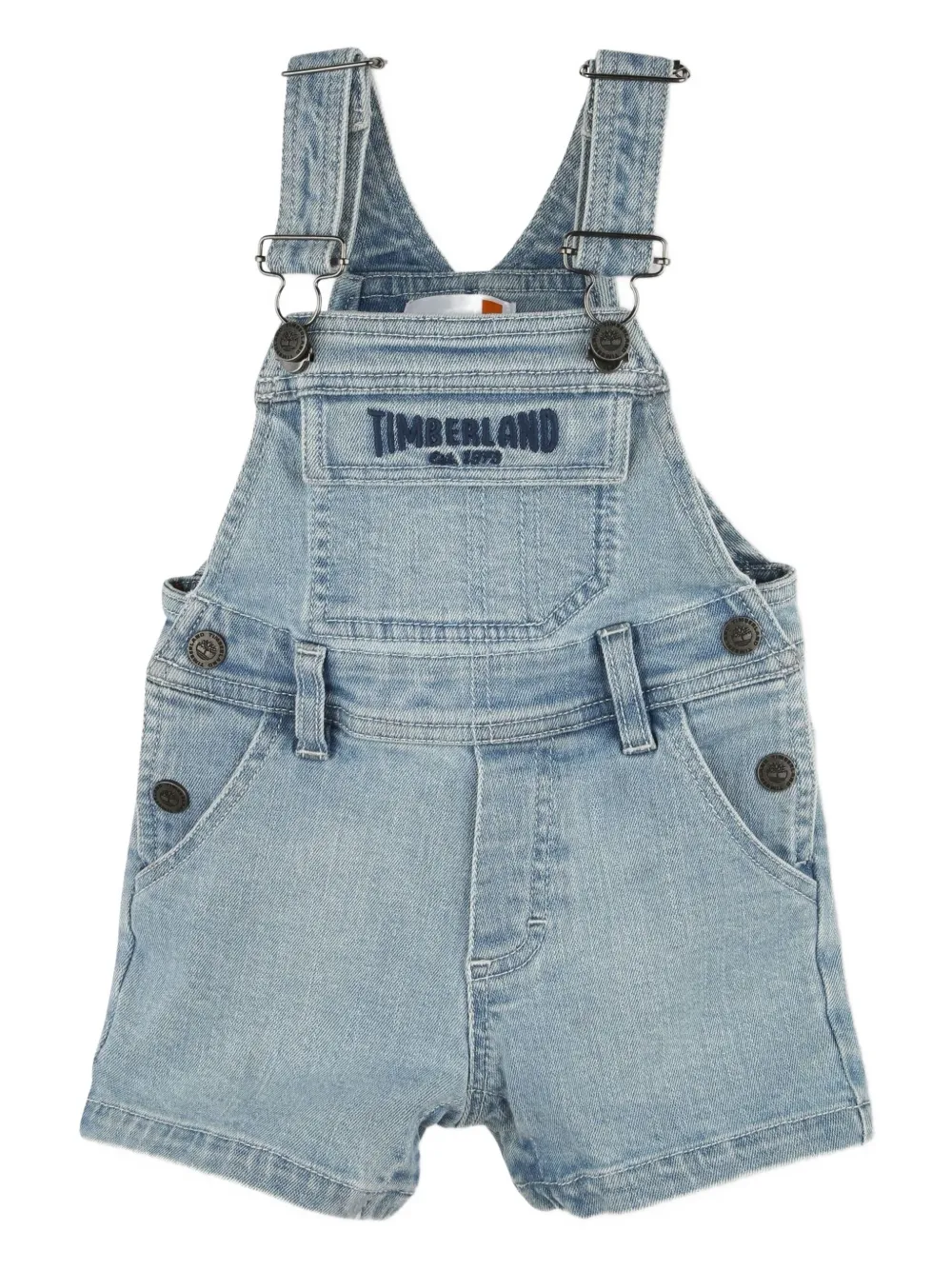 

Джинсовые комбинезоны с вышитым логотипом Timberland Kids, синий