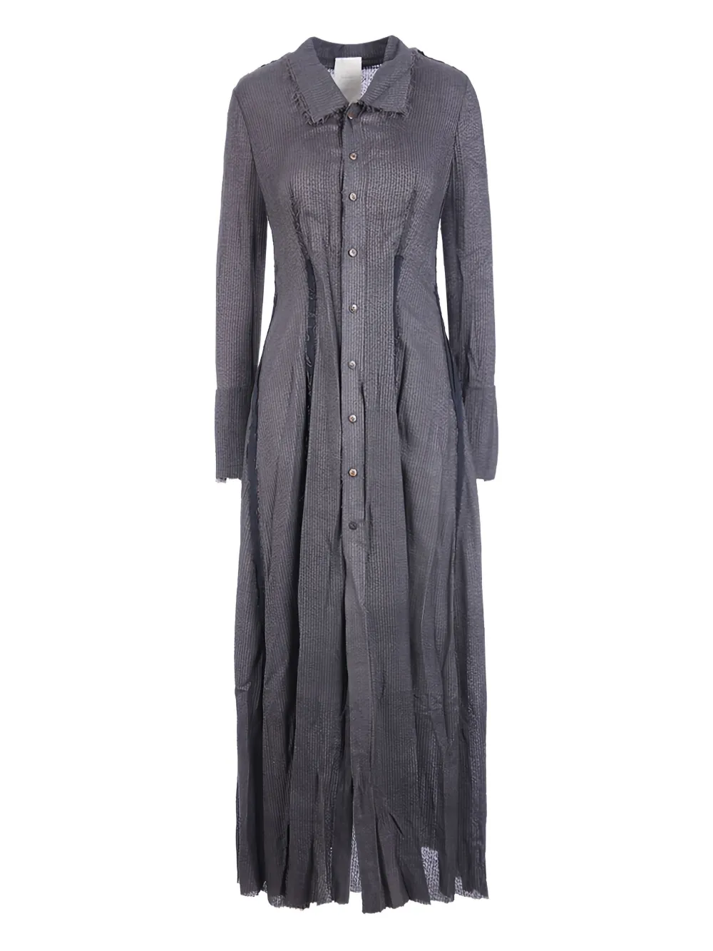 

Платье с пуговицами спереди и необработанными краями Phaedon Paris, серый