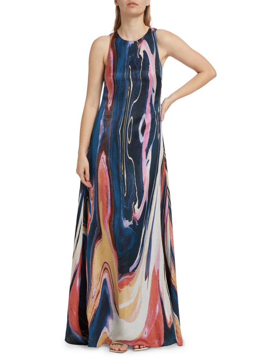 

Платье макси без рукавов Inaya Derek Lam 10 Crosby, цвет Marble Multi