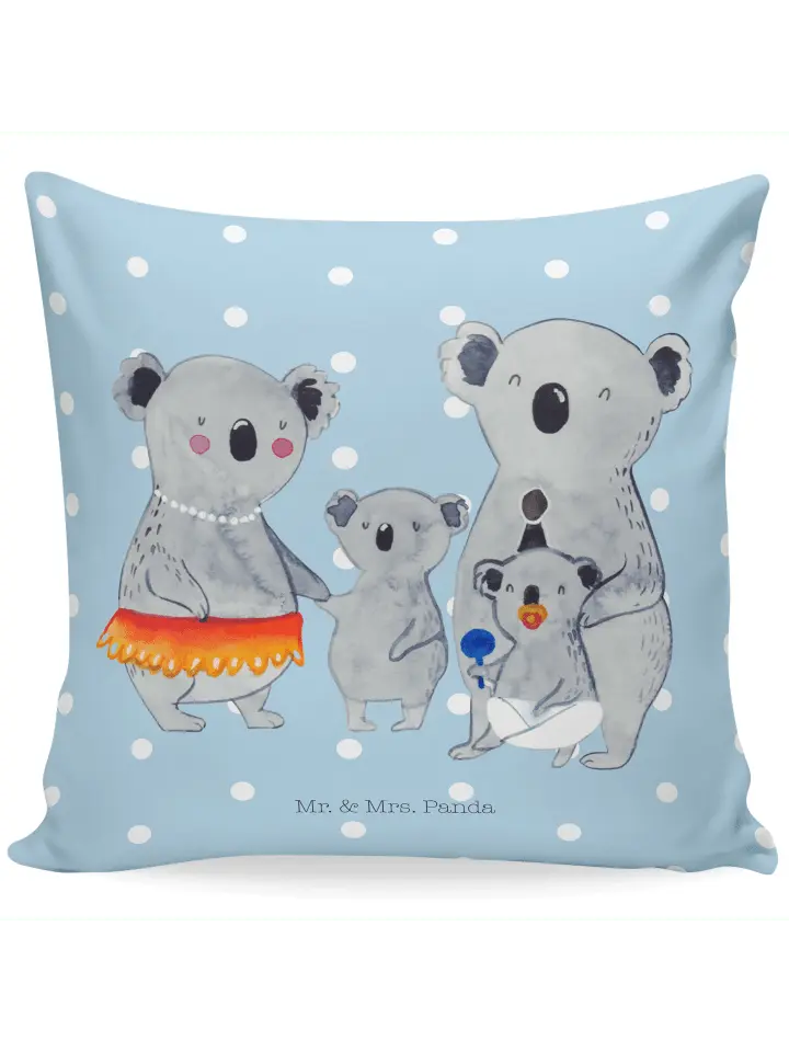 

Подушка Mr & Mrs Panda 40x40 Koala Familie, цвет blau pastell