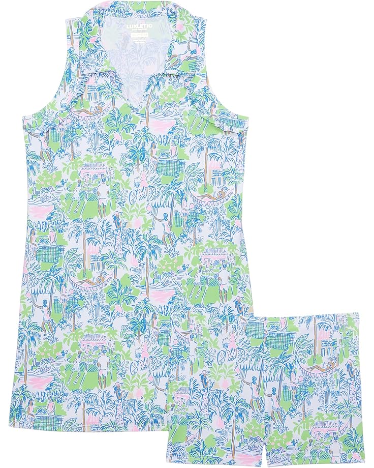 

Платье Lilly Pulitzer Kids Mini Martina Polo Dress, цвет Orb Green Serving It Up