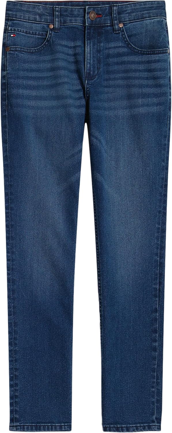 

Джинсы Tommy Hilfiger для мальчиков с пятью карманами, эластичные, прямого покроя, с застежкой на молнию и пуговицы, Portola