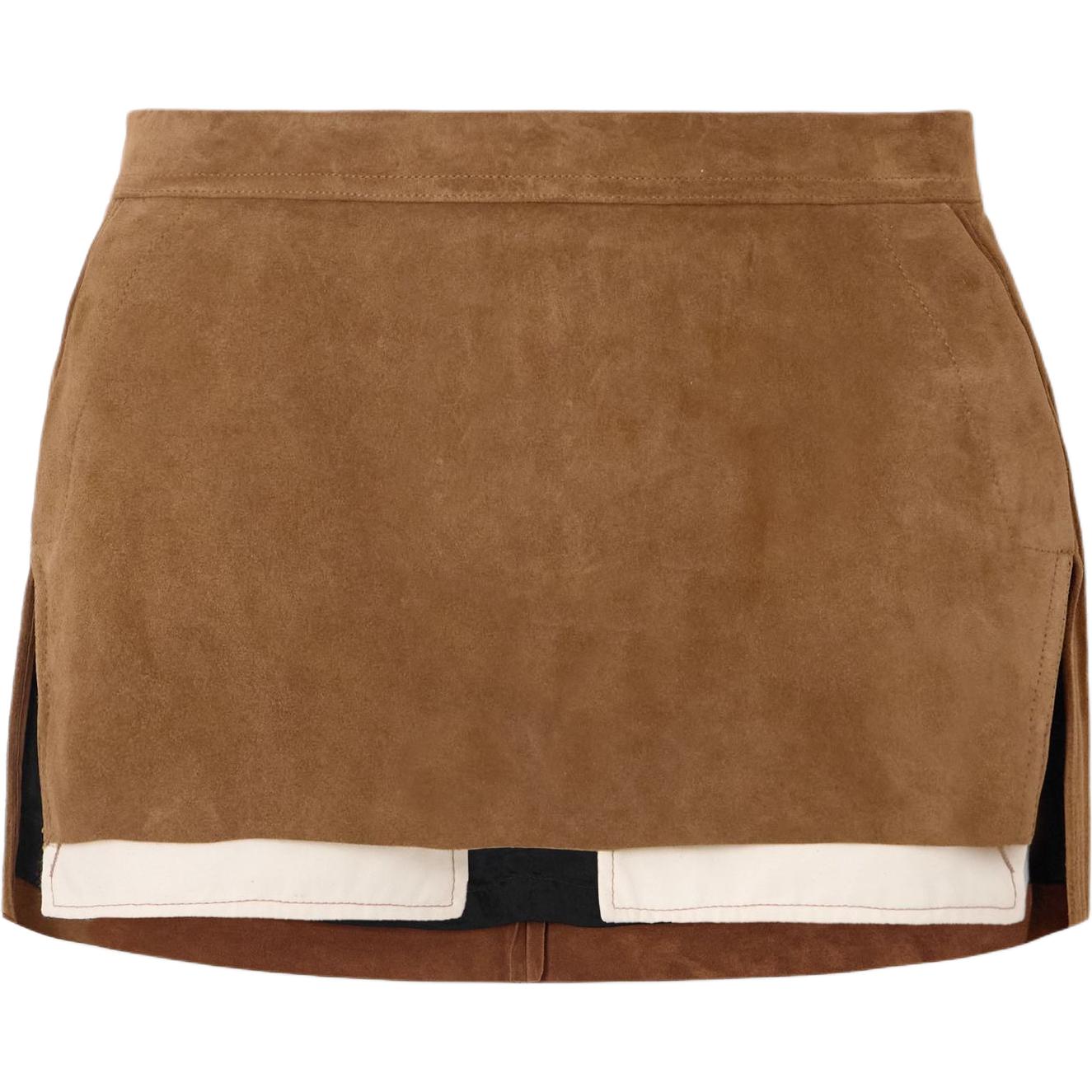 

Кожаная короткая юбка RO FW25 для женщин RICK OWENS, chestnut