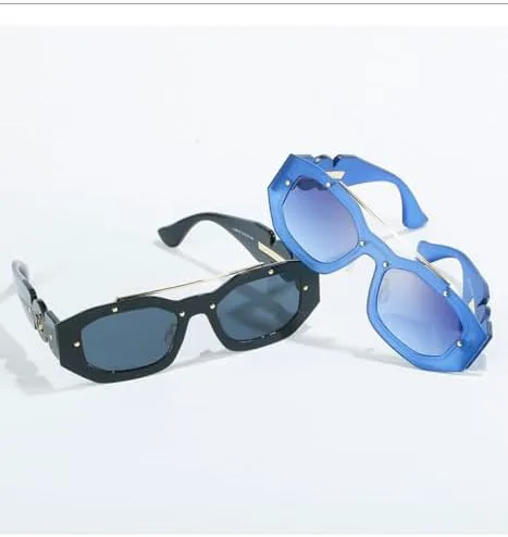 

Модные панк-солнцезащитные очки 2027 года для мужчин, винтажные, декоративные, многоугольные, для женщин, весенние, уникальные солнцезащитные очки MTZJH, Green