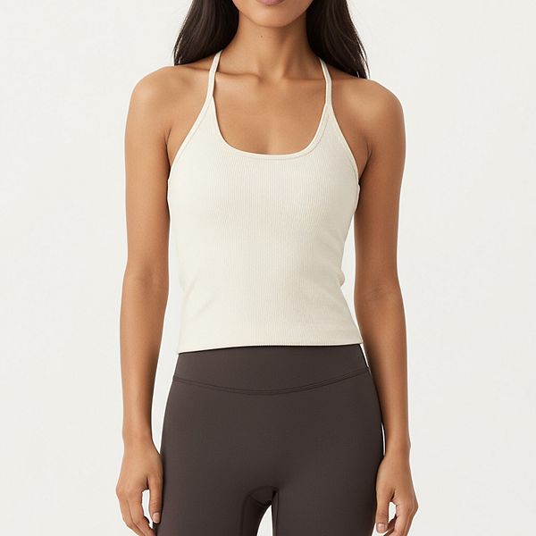 

Женский топ-ками с лямками-спагетти и круглым вырезом Anna-Kaci, Off White