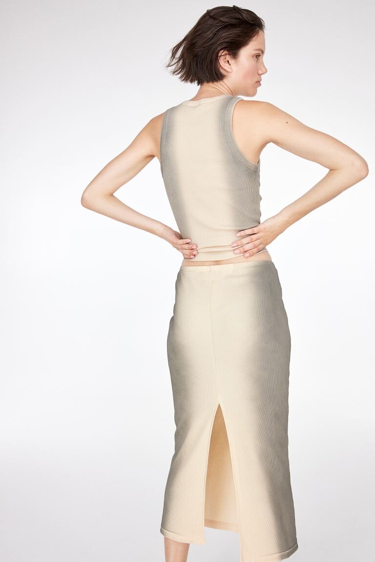 

Юбка-Карандаш в рубчик H&M, бежевый