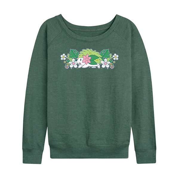 

Женская футболка с длинным рукавом Pokémon Shaymin Floral French Terry Licensed Character, Heather Juniper