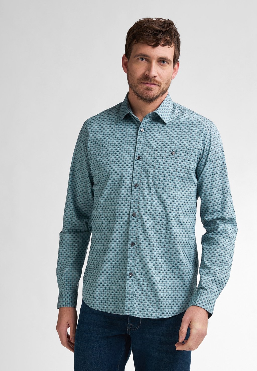 

Рубашка ALL-OVER PRINT SHIRT SEACRESTVIEW Petrol Industries, светло-голубой