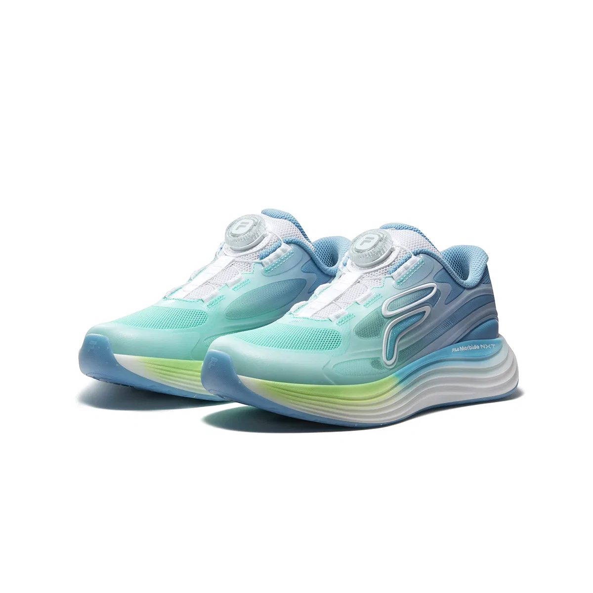 Кроссовки для бега PERFORMANCE FPF Fabric Rebound Breathable Lightweight Cushioning Orchid Green/Traditional Blue FILA KIDS — фото 4