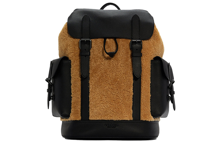 

Hudson Рюкзак из шерсти обычный мужской коричневый желтый COACH